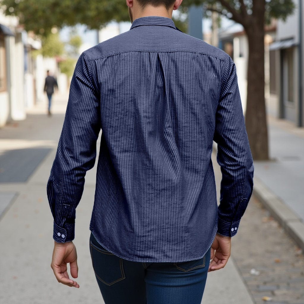 Grey Rain Drop Tencil Shirt Denim