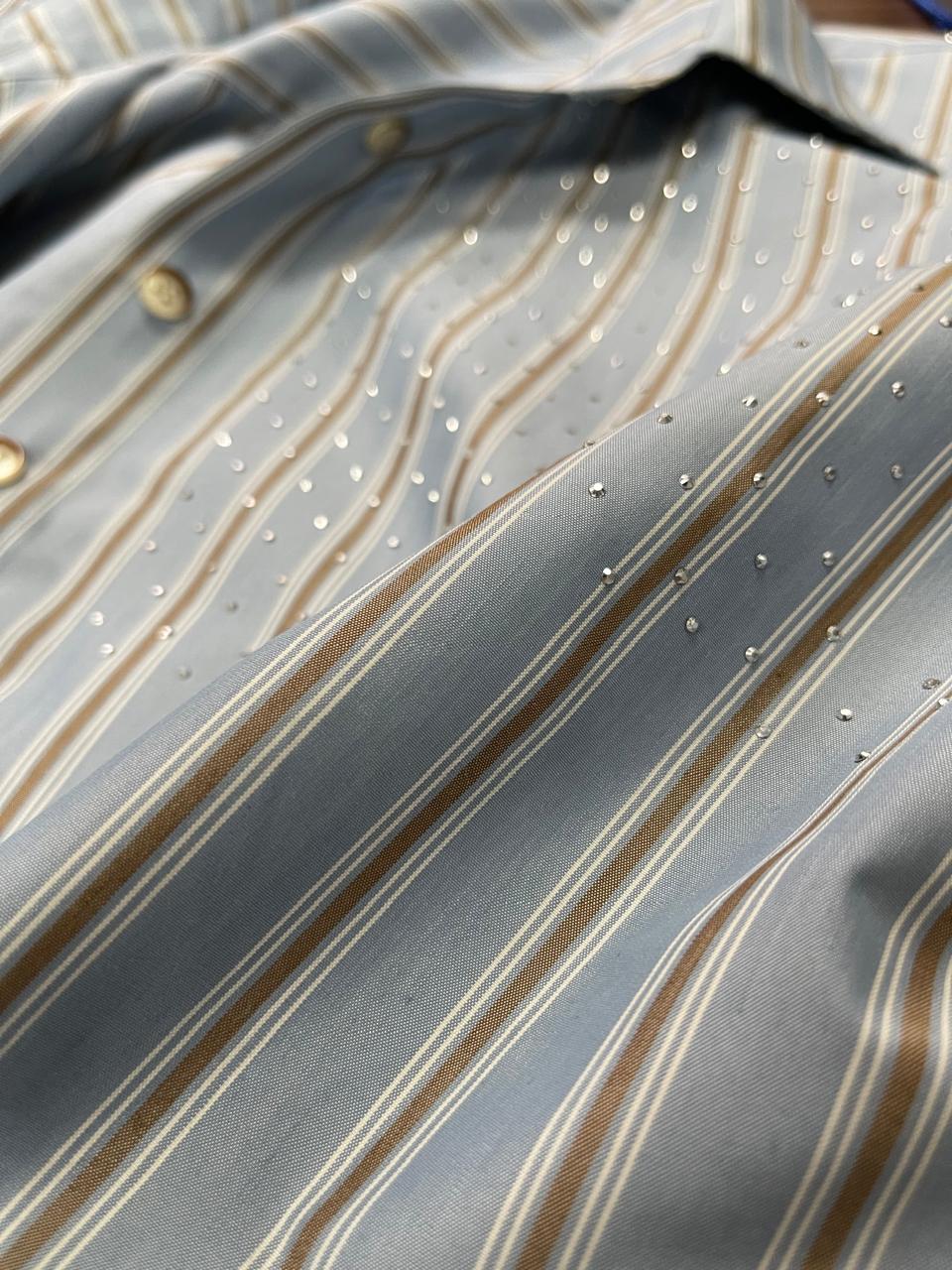 Crystal-Striped Blue Shirt