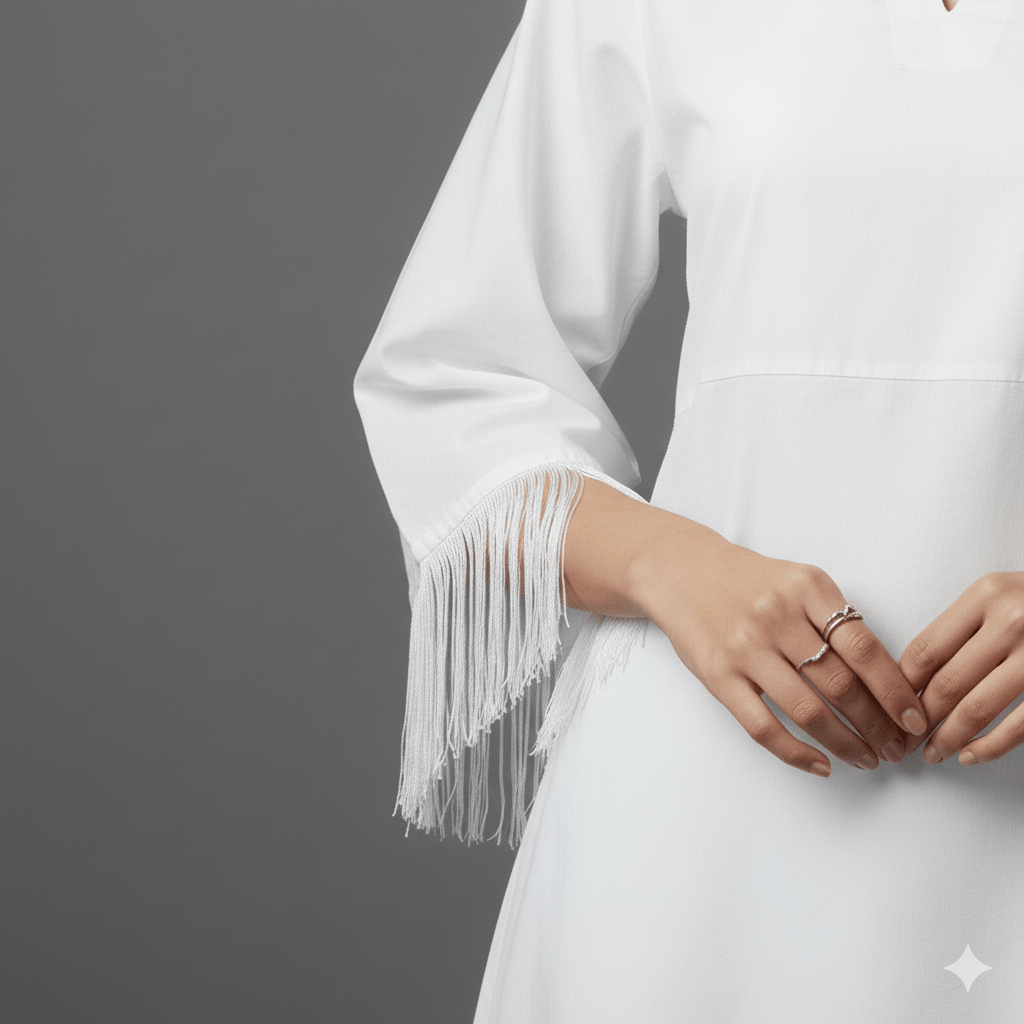 White Fringe Kurta Set