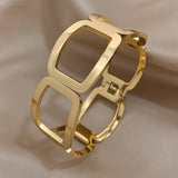 Geometry Wide Version Stainless Steel Bracelet for Women