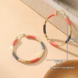Golden Pink Copper Hoop Earrings