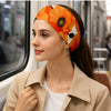 Orange Poppy Print Wide Knot Headband