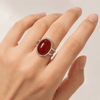 Natural Agate Oval Open Ring