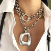 Geometric Hollow Square Pendant Necklace