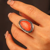 Vintage Geometric Resin Statement Ring