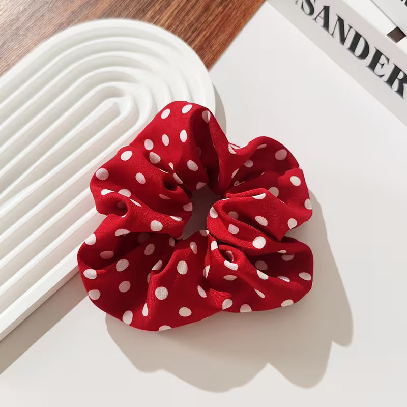 Red & White Polka Dot Scrunchie