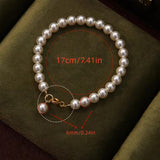 Elegant Faux Pearl Buckle Bracelet