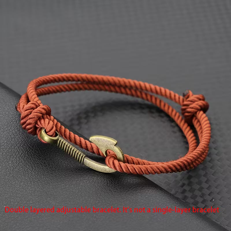 Men’s Vintage Fish Hook & Anchor Bracelet