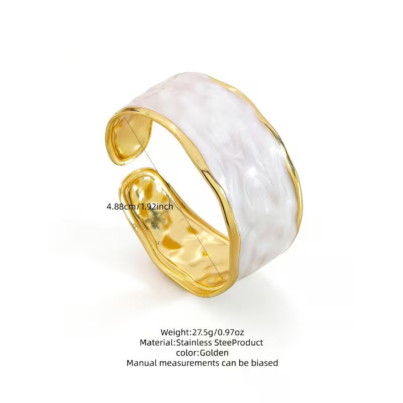 Hammered Enamel Open Bangle
