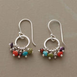Colourful Round Dangles Set with Synthetic Women's Earrings
