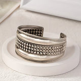 Bohemian Vintage Silver Hollow Open Bangle