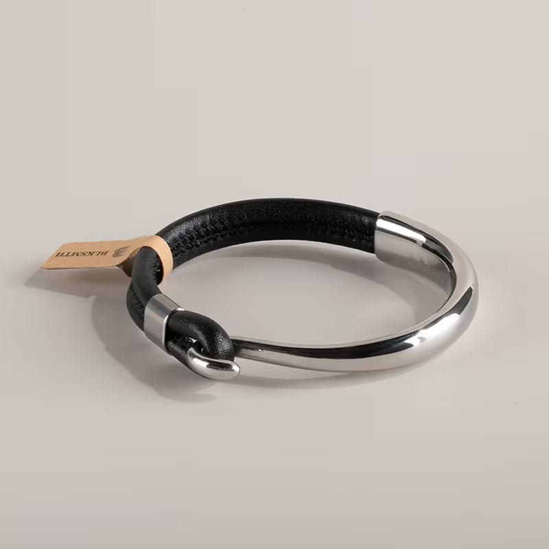 Women's Faux Leather & Stainless Steel Bracelet