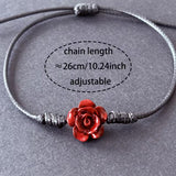 Handwoven Chinese Rose Bohemian Bracelet