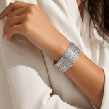 Slim Striped Glitter Wrap Bracelet with Magnetic Clasp