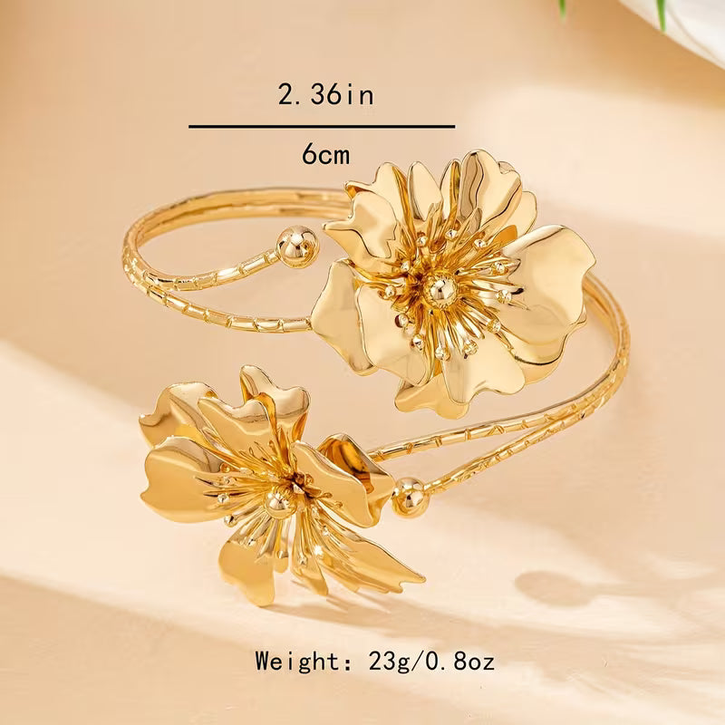 Vintage Gold Floral Wrap Bracelet