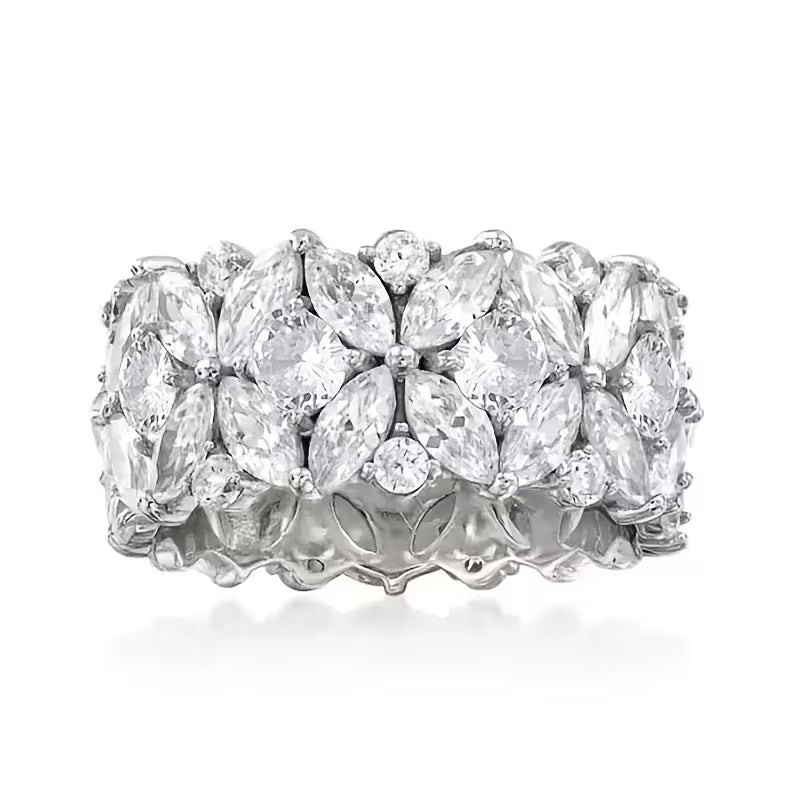 Luxury Zirconia Petal Band Ring