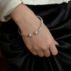 Adjustable Double Ball Open Cuff Bracelet