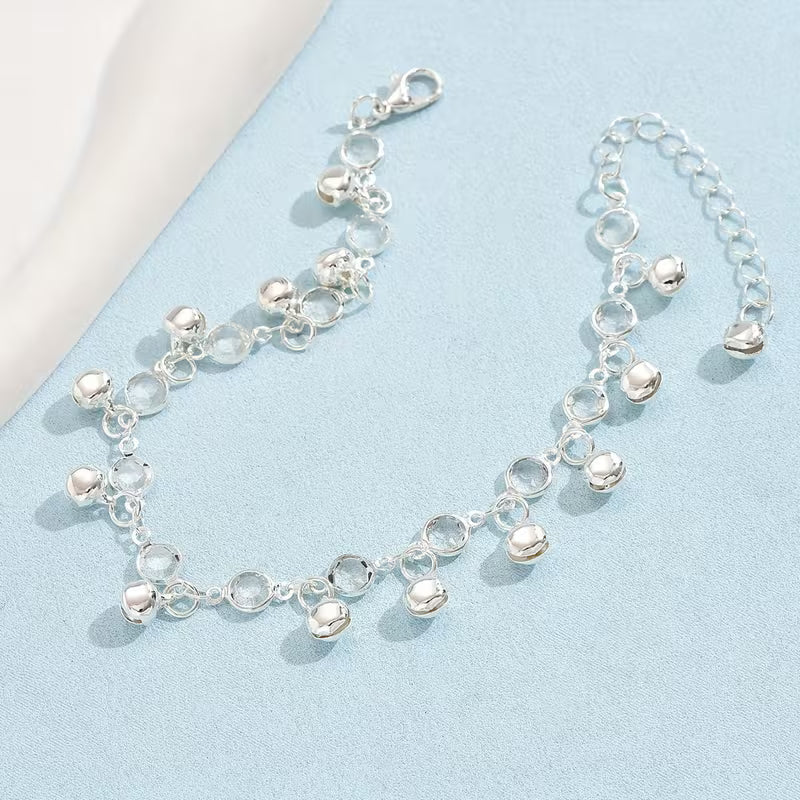 Minimalist Crystal Bell Beach Anklet