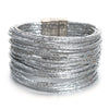 Slim Striped Glitter Wrap Bracelet with Magnetic Clasp