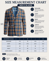 Men's Cotton Yarn-Dyed Blue & Brown Plaid Blazer