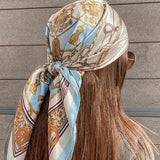 Vintage Paisley Satin Scarf for Women