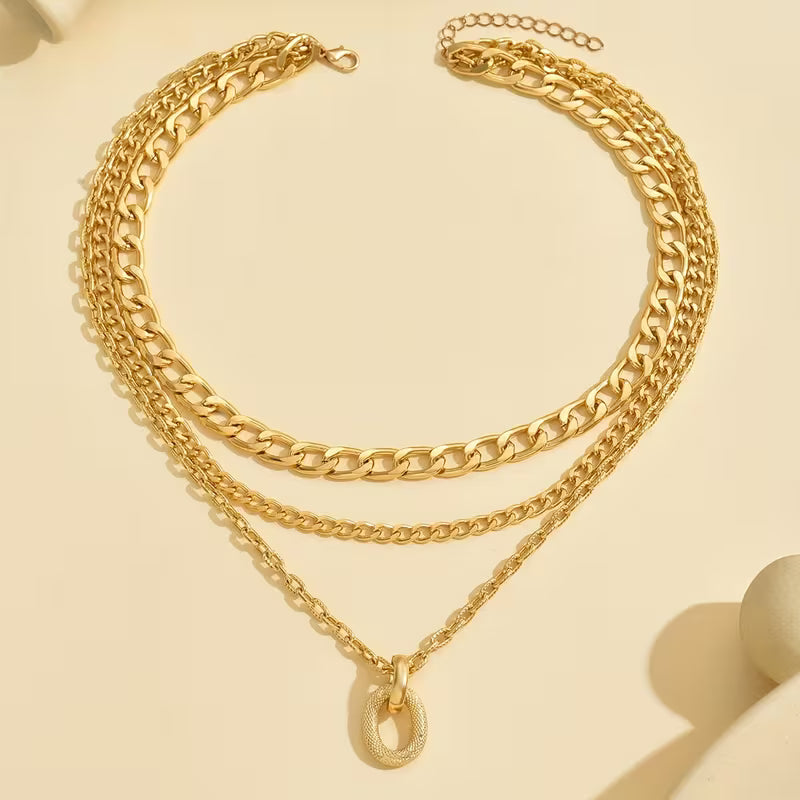 Hip-Hop Multi-Layer Chain Necklace