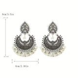 Retro Silvery Plated Dangle Earrings