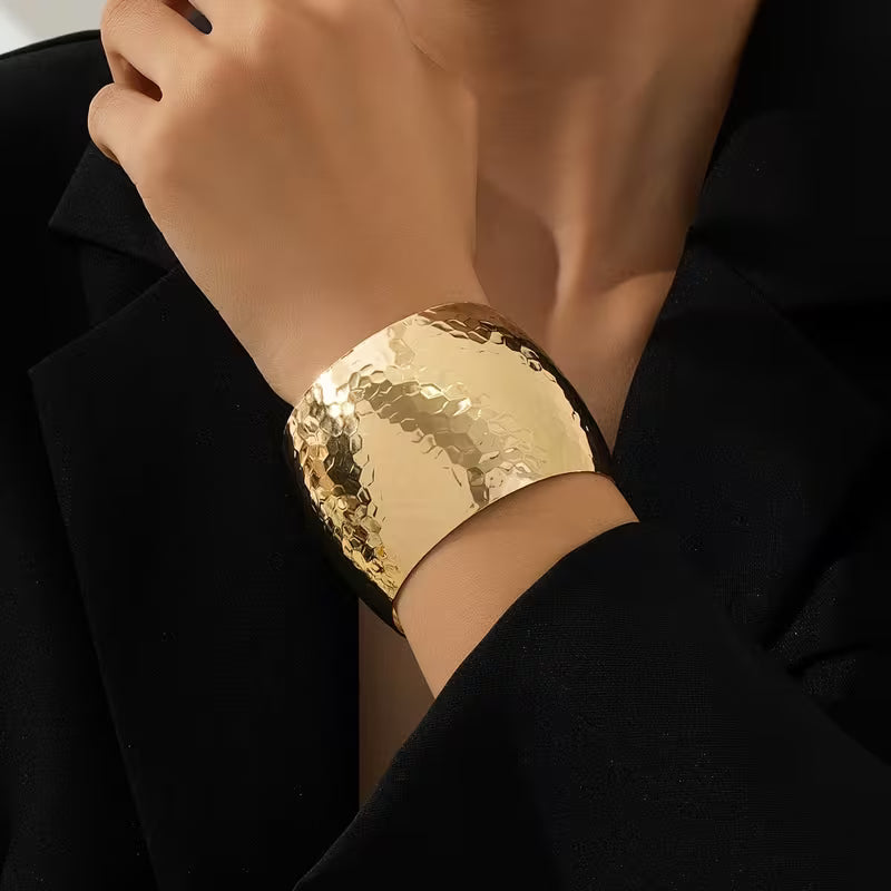Classic Irregular Texture Open Bangle