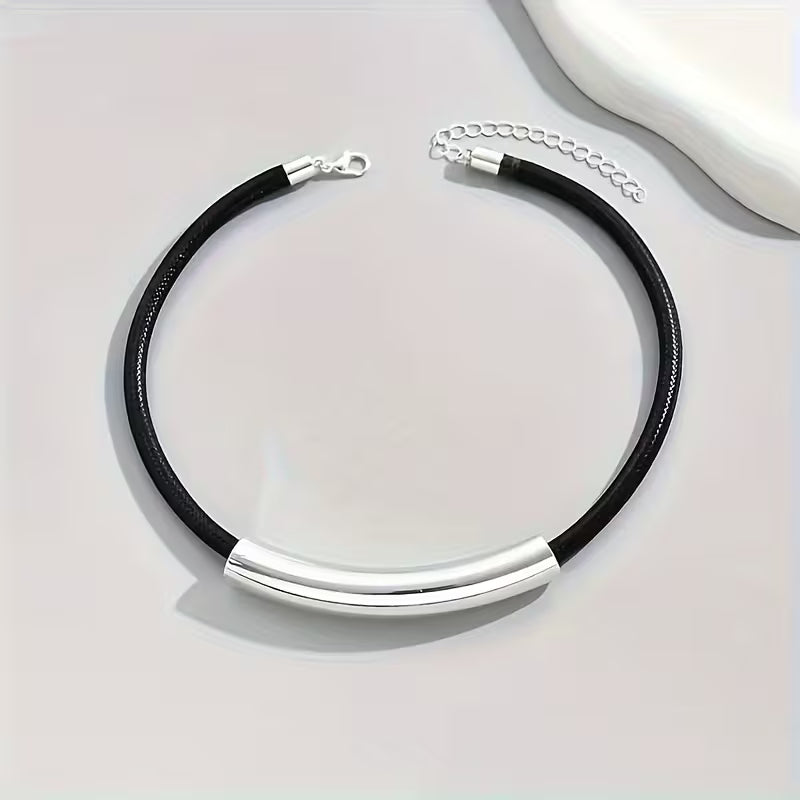 Vintage Black PU Leather Choker