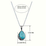 Vintage Turquoise Teardrop Pendant Necklace
