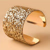 Fashionable Exaggerated Sticker Sequin Metal Wide Open Bangle