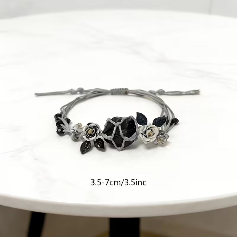 Handmade Black Rose Gothic Bracelet