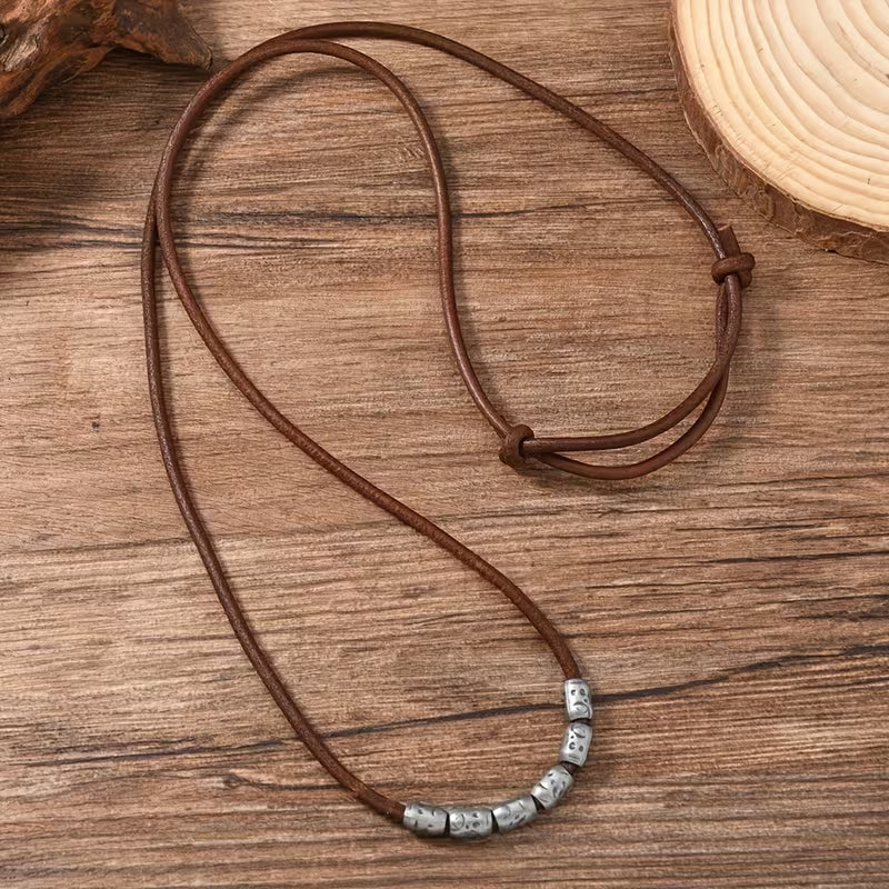 Vintage Adjustable Leather Necklace