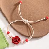 Handmade Bohemian Rose Beaded Bracelet