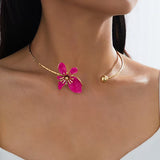 Enamel Floral Geometric Necklace