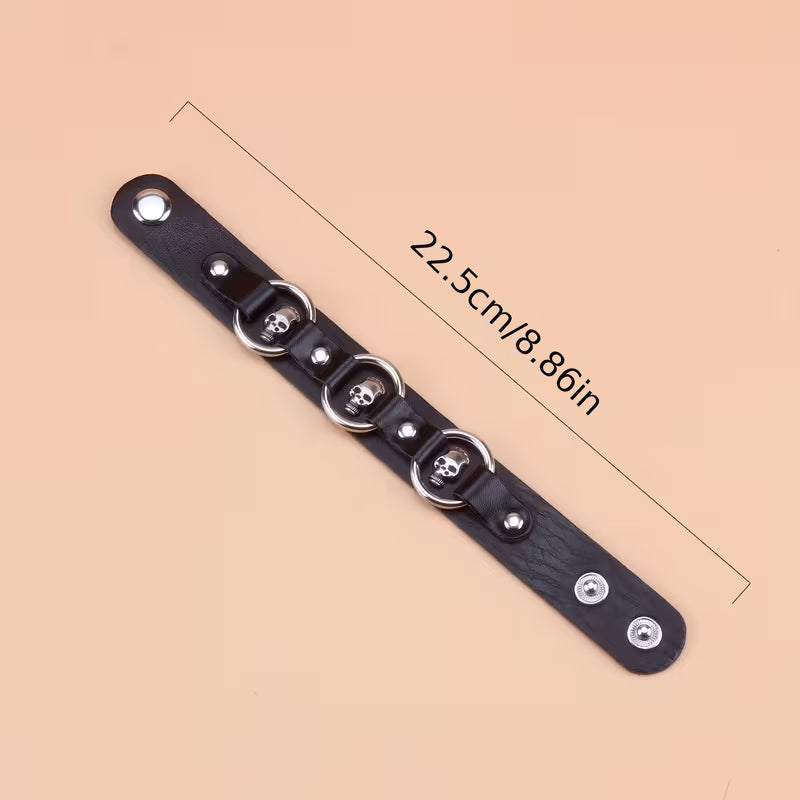 Punk Skull PU Leather Bracelet