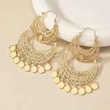 Boho Crescent Tassel Drop Earrings