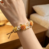 Butterfly & Rose Double-Layer Bracelet