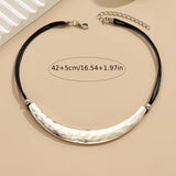 Retro Crescent Leather Rope Necklace