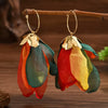 Bohemian Handmade Satin Flower Dangle Earrings