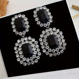 Studded Temperament Square Earrings