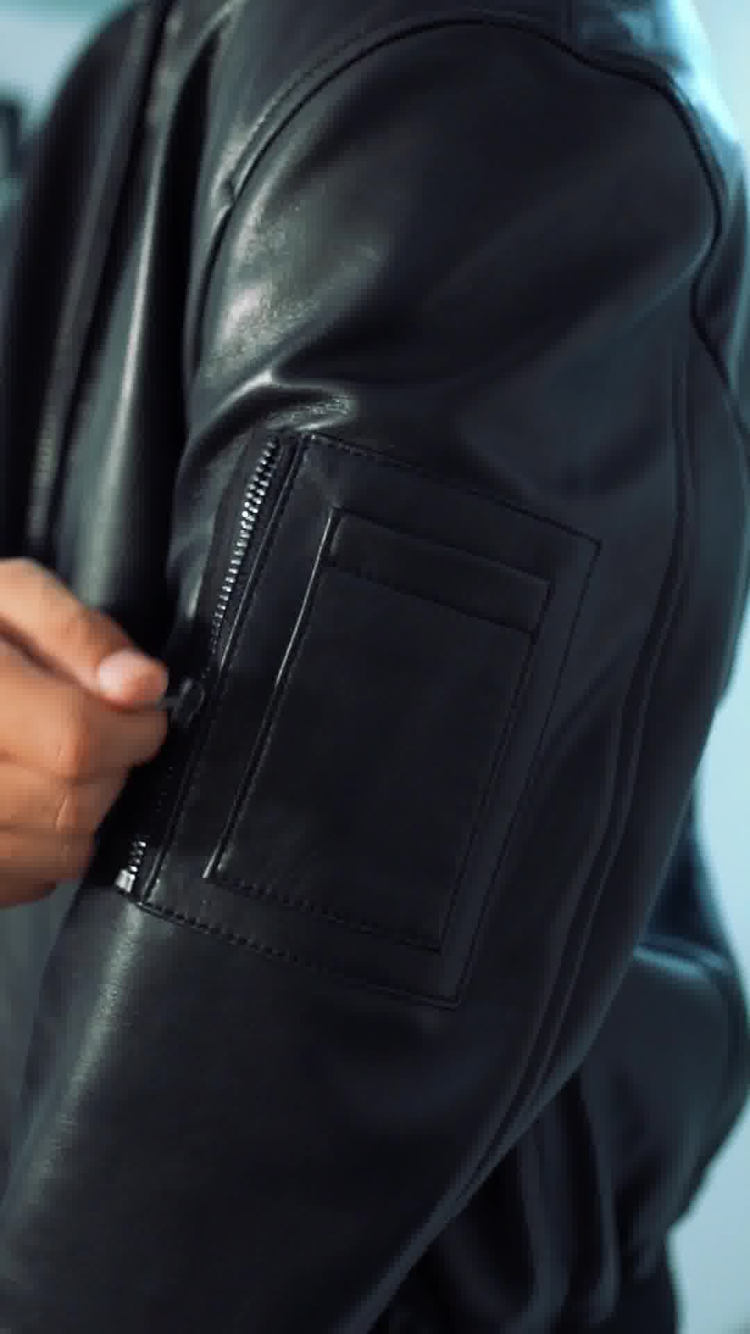 Real Leather Bomber Jacket