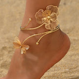 Boho Floral Butterfly Anklet