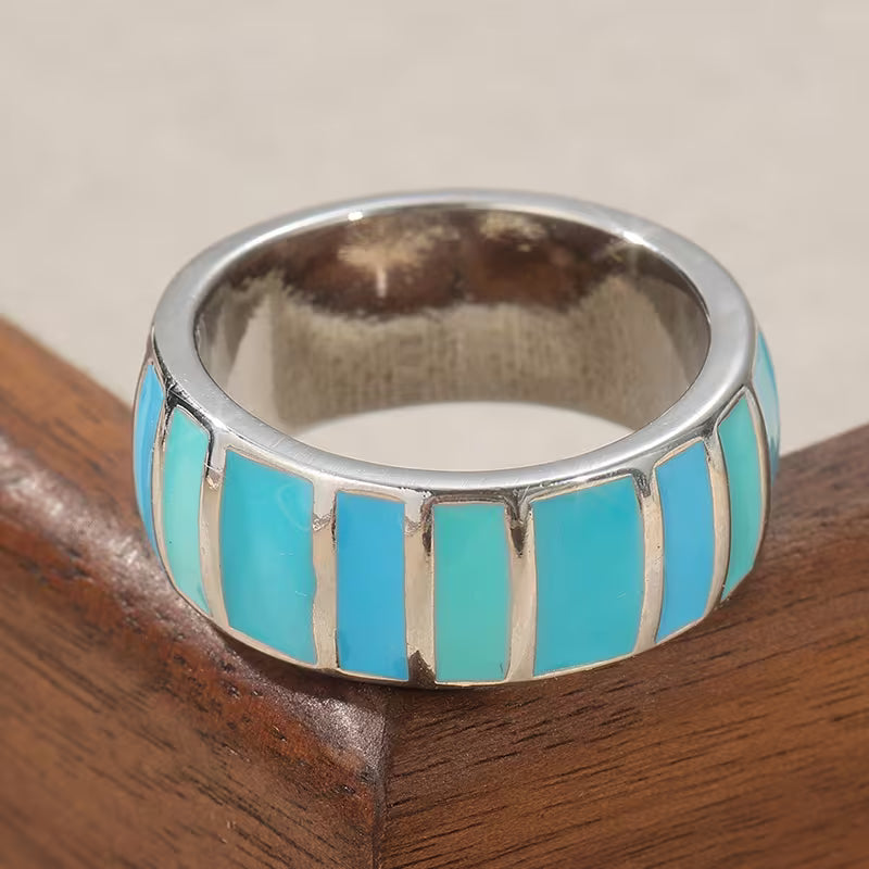 Boho Blue Lantern Ring