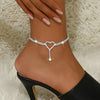 Double-Layer Heart Charm Anklet