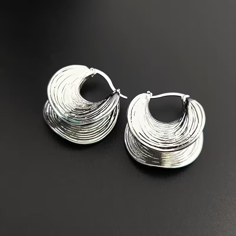 Hoop Fan-Shaped Earrings