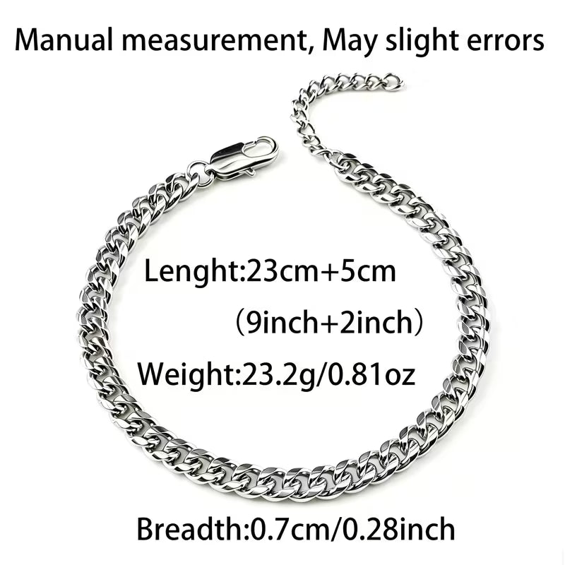 7mm Stainless Steel Cuban Anklet