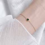 Square Emerald Delicate Chain Bracelet