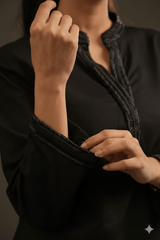 Black Bead-Work Dress with Pants