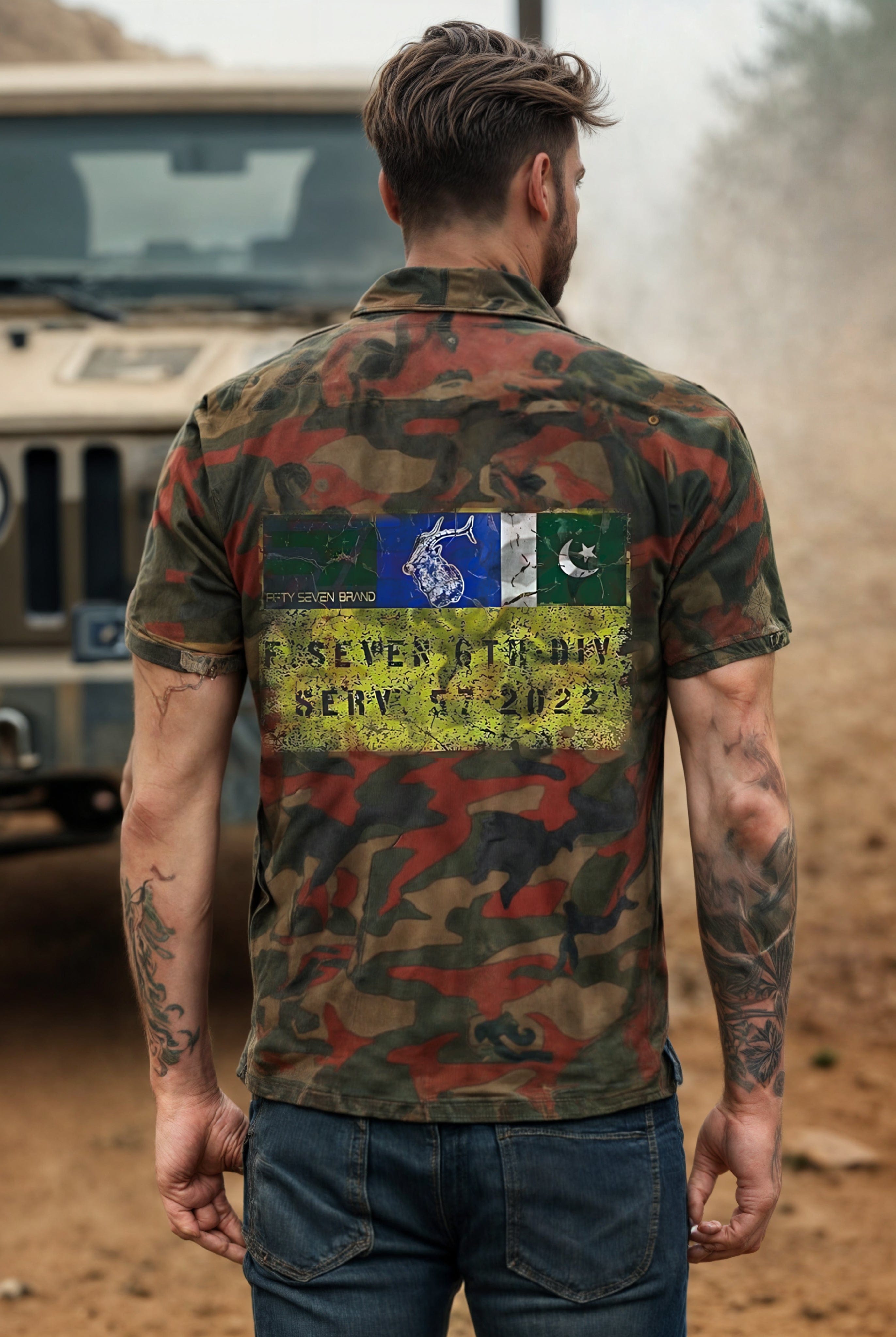 Camo Military Inspired Polo